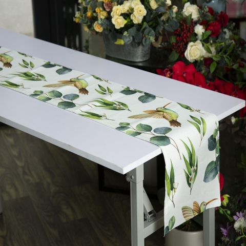 KHĂN TRẢI BÀN RUNNER CON CHIM XANH - TBR255