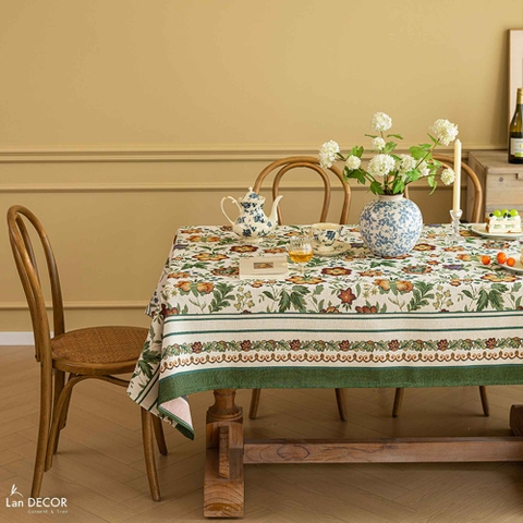 Khăn trải bàn hoa văn cổ điển, thiết kế căn hộ sang trọng- TB600