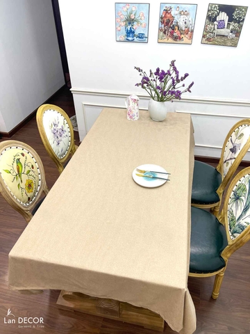 Khăn Trải Bàn Trơn Màu Kem Mix Vải Màu Decor Nhà Đẹp - Khăn Trải Bàn Lan Decor