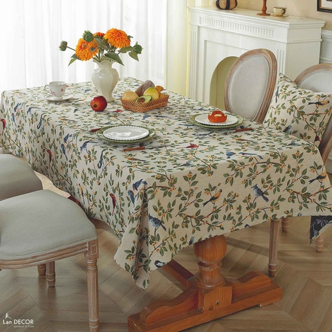 Khăn trải bàn chất liệu cao cấp, dệt màu sang trọng, trang trí căn hộ phong cách cổ điển- TB593