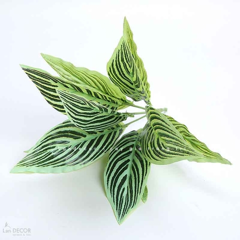 Cành lá giả- Cụm lá đốm vàng trang trí cảnh quan xanh mát (30cm)- HC371