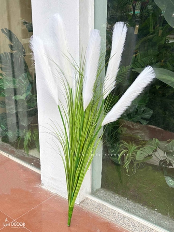 Cỏ Lau Giả- Cành Lau Trắng Giả Decor Phong Cách Đồng Nội (80-100cm)- CC1086-trắng