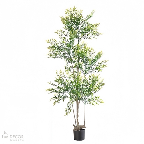 Cây Giả Decor- Cây Nam Thiên Trúc Giả 5 Nhánh Thiết Kế Căn Hộ Độc Đáo (190cm)- LC3042-5