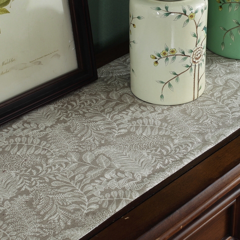 Runner table họa tiết lá nâu trải bàn, trang trí kệ tủ phong cách trang nhã, tinh tế - TBR577