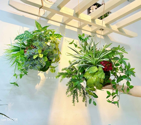 Quả Cầu Rêu Giả Thiết Kế Tiểu Cảnh Giếng Trời Độc Đáo (60x50cm)- CC1296