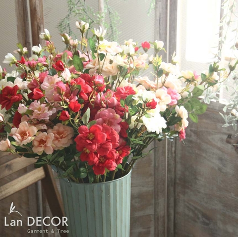 Hoa giả- CÀNH HOA HỒNG LEO TRANG TRÍ LANDECOR - HC637