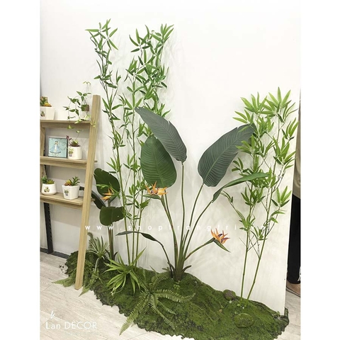 Bồn cây chuối thiên điểu trang trí nhà đẹp Landecor (200cm)- BC076