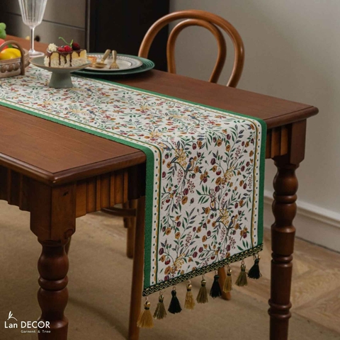 Khăn Trải Bàn Runner Phong Cách Châu Âu Sang Trọng - Khăn Trải Bàn Lan Decor- TBR588