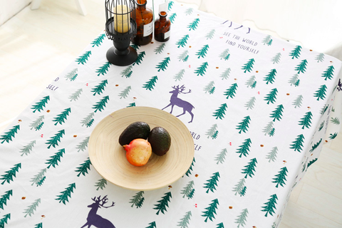 TB278 - Vải Canvas cây thông và tuần lộc