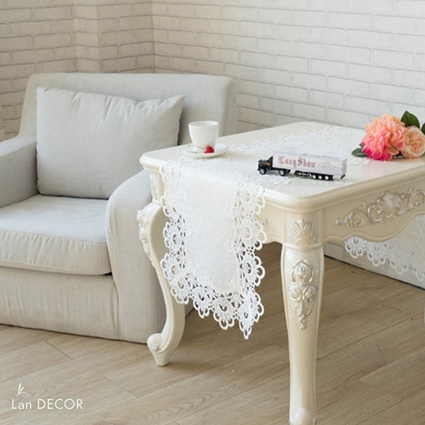 Khăn trải bàn runner ren phong cách Châu Âu - KR016