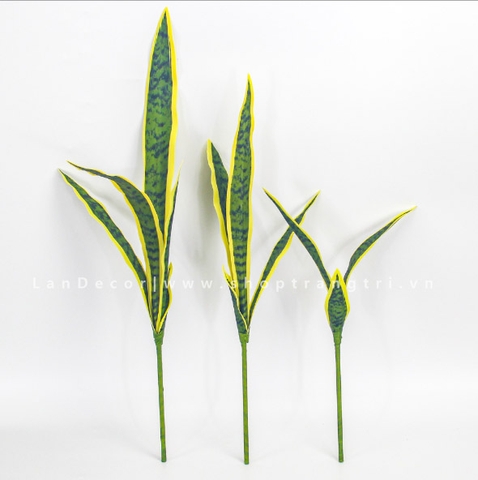 Cành lá giả - Cành lưỡi hổ 80cm (4 lá) trang trí, tạo hình tự nhiên  - HC949