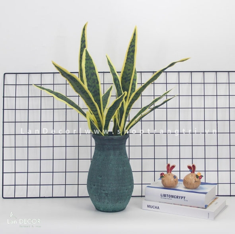 Cành lá giả - Cành lưỡi hổ 80cm (4 lá) trang trí, tạo hình tự nhiên  - HC949