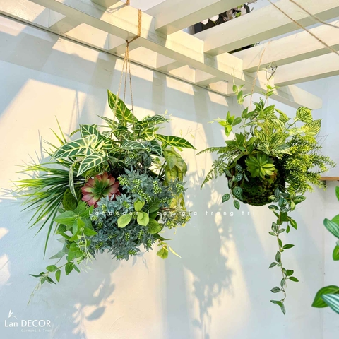 Quả Cầu Rêu Giả Thiết Kế Tiểu Cảnh Giếng Trời Độc Đáo (60x50cm)- CC1296