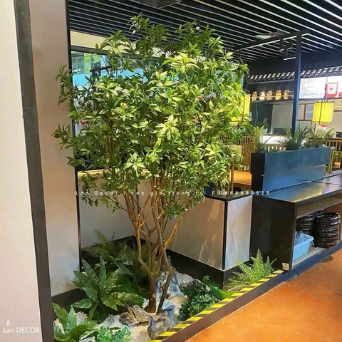 Cây Giả Tiểu Cảnh- Cây Linh Sơn Thiết Kế Tiểu Cảnh Văn Phòng Xanh (250cm)- CC1165