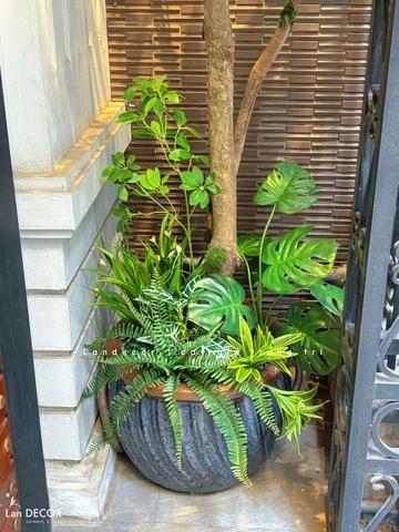 Mẫu Cây Giả Tiểu Cảnh- CT Cây Linh Sơn 3.5m Mix Tiểu Cảnh Thiết Kế Căn Hộ Hiện Đại, Sang Trọng- CC1228