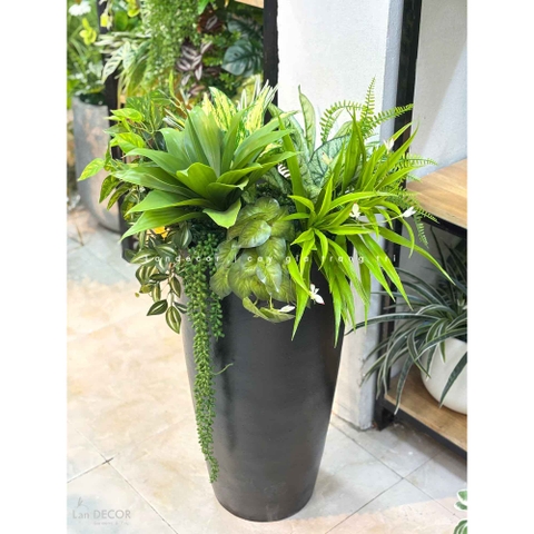 Tiểu Cảnh Giả- Chậu Cây Tiểu Cảnh Giả Trang Trí Sảnh Văn Phòng Xanh Mát (cao 95cm, tán 60cm)- CC1125