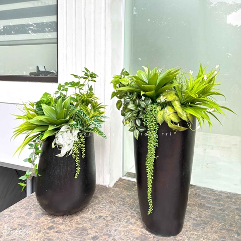 Tiểu Cảnh Giả- Chậu Cây Tiểu Cảnh Giả Trang Trí Sảnh Văn Phòng Xanh Mát (cao 95cm, tán 60cm)- CC1125