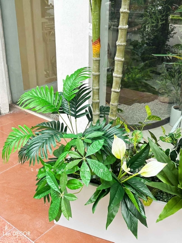 Bồn Cây Giả- Bồn Cây Dừa Giả Thiết Kế Không Gian Xanh Hiện Đại (150X80X200cm)- BC255