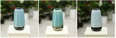 Bình gốm đùi dế xanh (30cm) - BG466
