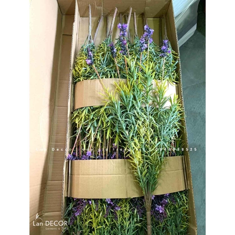 HC013 - Cành hoa oải hương giả decor nhà đẹp (7 nhánh)