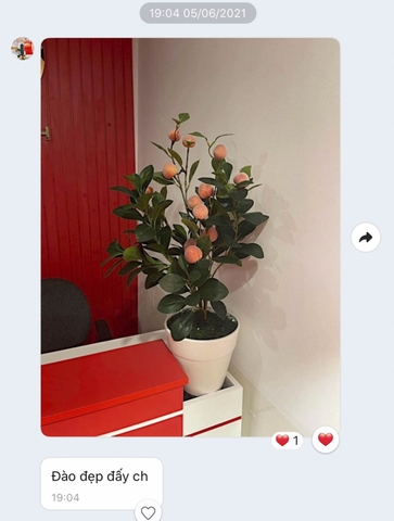 CHẬU CÂY ĐÀO ĐỂ BÀN TRANG TRÍ NHÀ ĐẸP LANDECOR (80CM)