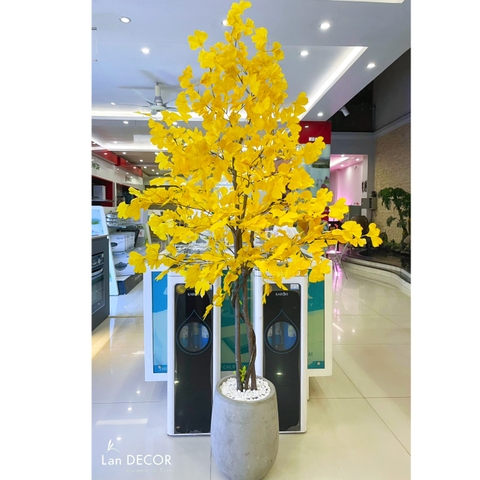 HC295-2-Cành lá ngân hạnh vàng (70cm)