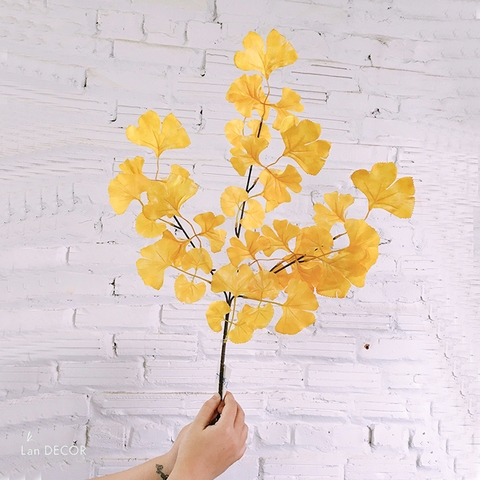 HC295-2-Cành lá ngân hạnh vàng (70cm)