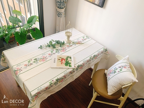 Vỏ gối hoa dây Vintage sang trọng Landecor - VG550