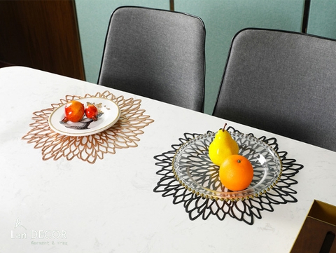 TL128- Tấm lót bàn ăn hoa sen ( D=35cm)