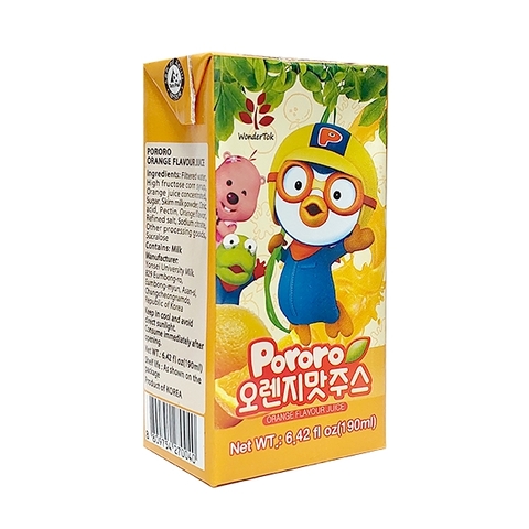 Nước ép trái cây Pororo Wondertok - Vị cam - 190ml