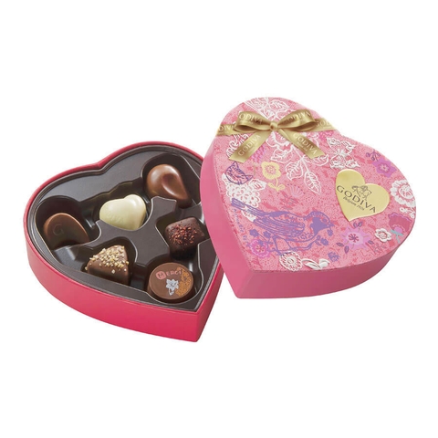 Hộp quà Chocolate Joyeuse Fête hình trái tim loại 8 chiếc