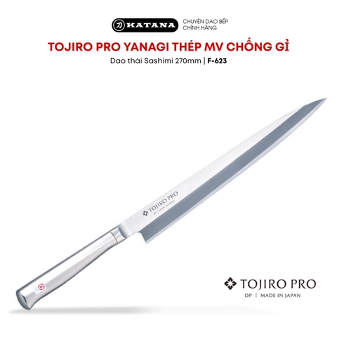 Dao bếp Nhật cao cấp TOJIRO PRO Yanagi thép MV chống gỉ - Dao thái Sashimi 270mm F-623