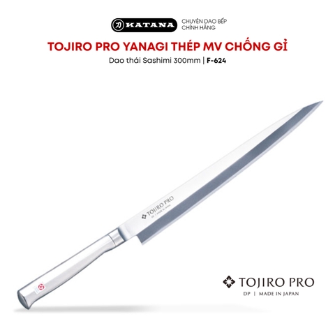 Dao bếp Nhật cao cấp TOJIRO PRO Yanagi thép MV chống gỉ - Dao thái Sashimi 300mm F-624