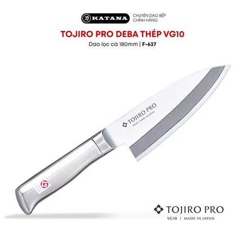 Dao bếp Nhật cao cấp TOJIRO PRO Deba thép MV chống gỉ - Dao lọc cá 180mm F-637