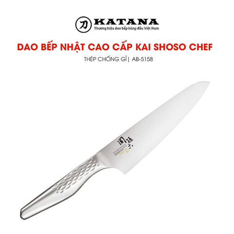 Dao thái thịt cá của Nhật Bản cao cấp KAI Shoso nguyên khối Chef - AB5158 (180mm)