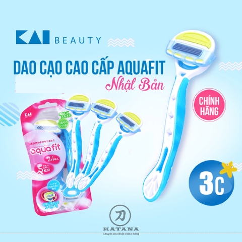 Dao cạo lông cao cấp Nhật cho nữ Aquafit 5 Blade AF-3BB (3 chiếc)