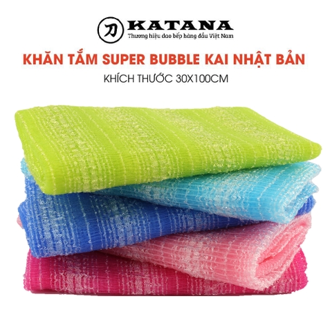 Khăn tắm Super Bubble thương hiệu KAI Nhật Bản size 30x100cm