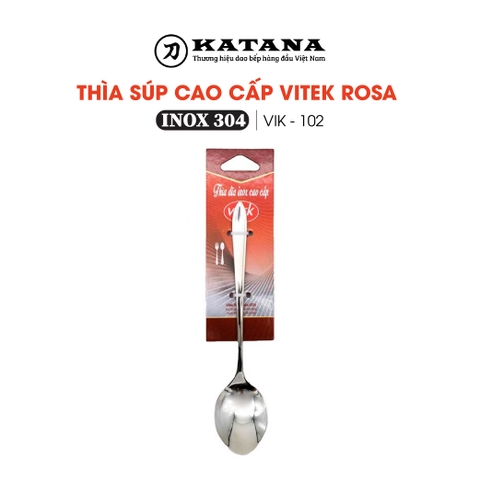 Thìa súp inox cao cấp VITEK Rosa - thìa inox 304 cỡ trung