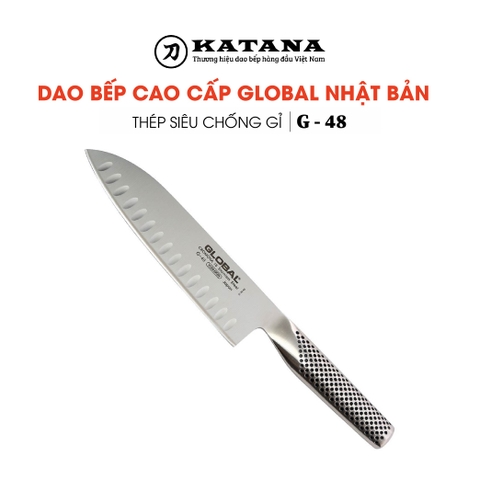 Dao bếp Nhật cao cấp Global G48 = G80 Santoku - Dao thái đa năng(180mm)