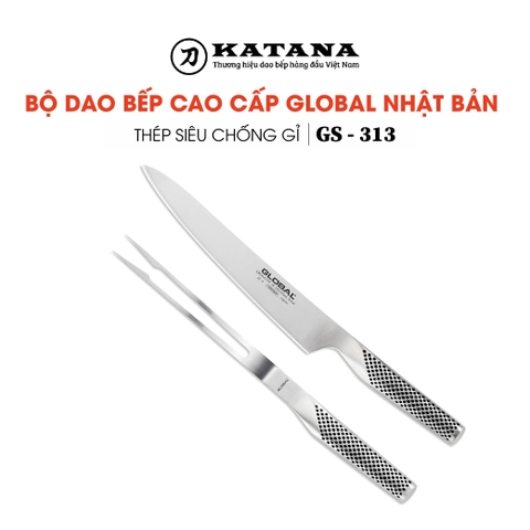 Bộ dao bếp Nhật cao cấp Global Carving Set Bộ dao thái và xiên thịt G313