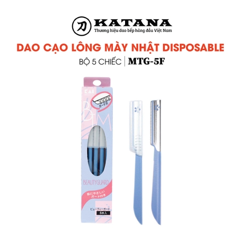 Dao cạo lông mày cao cấp Nhật Disposable BTMG-5F bộ 5 chiếc (màu xanh)