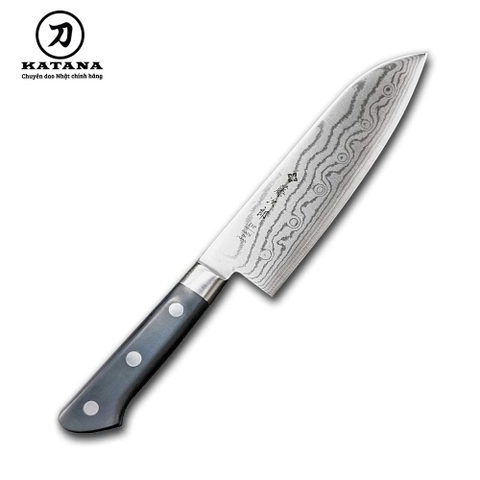 Dao bếp Nhật cao cấp Tojiro DP 37 lớp Damascus VG10 Santoku F659 (170mm) - Dao thái đa năng 3 trong 1 Tojiro