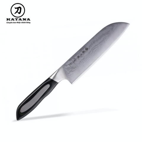 Dao thái đa năng Tojiro Flash 63 lớp Damascus VG10 Santoku FF-SA180 (180mm) - Dao bếp Nhật cao cấp Tojiro