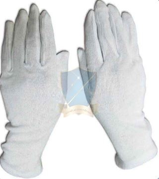 Găng dệt kim trắng, màu cotton