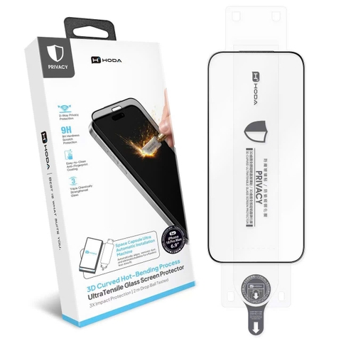【iPhone 18 Pro / 18 Pro Max】Miếng dán màn hình kính cường lực chống nhìn trộm (bảo mật) phủ toàn màn hình (6.3
