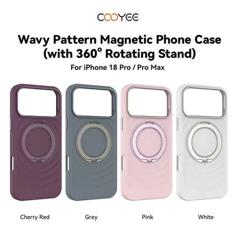 Ốp lưng iPhone 17/18 Series Cooyee Wavy With Magsafe 360 Stand