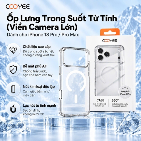 Ốp lưng Cooyee Crystal Clear With Magsafe iPhone 17/18 Series