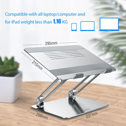 Nillkin Adjustable Monitor Laptop Stand , for MacBook Pro Notebook Stand Foldable Aluminium Alloy Tablet Stand Bracket Laptop Holder Silicone non-slip
