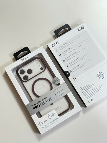 Ốp ZGA Prisma nhám viền màu Magsafe cho iphone 17/18 Series