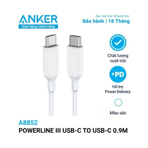 CÁP ANKER POWER LINE III USB C->IP 1.8M